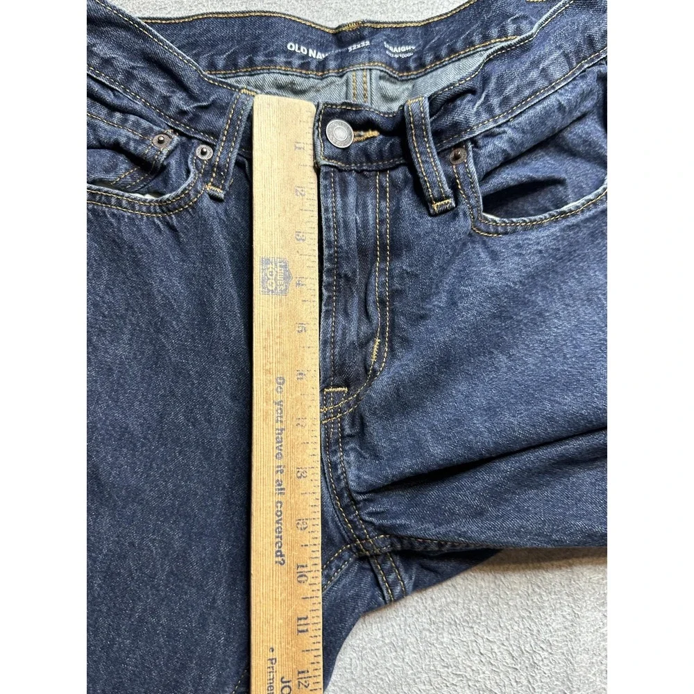 Old‎ Navy Built-In Tough Straight Jeans Mens 32x32 (30x30) Dark Rinse Blue Denim